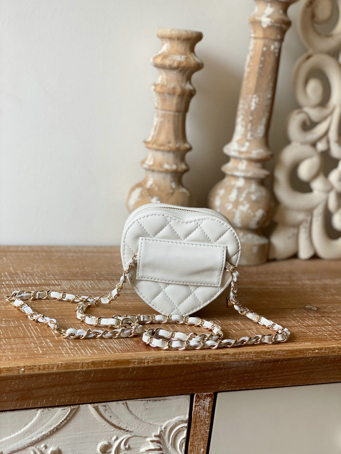 Chanel Lambskin Belt Bag White AS81202