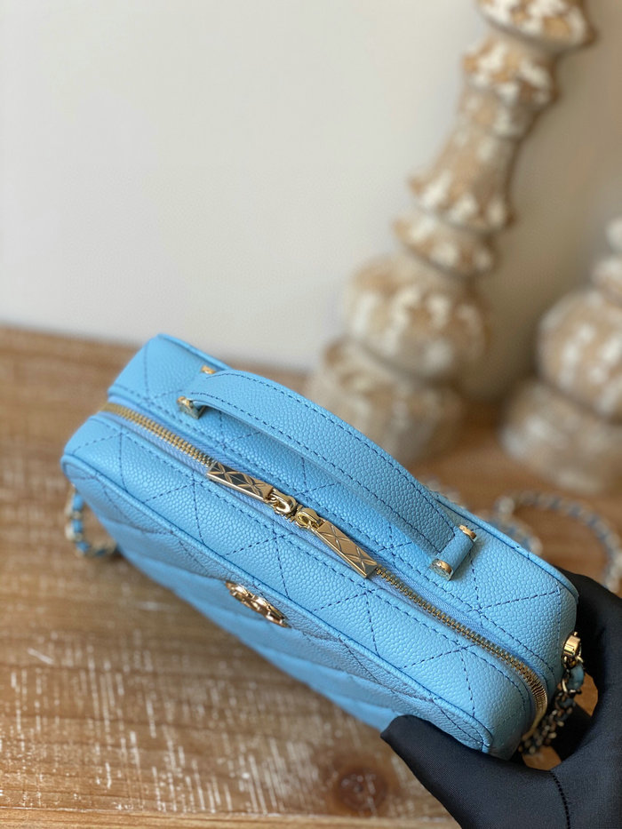 Chanel Vanity Case Bag Blue AS3168