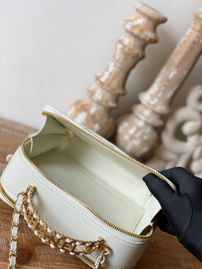 Chanel Vanity Case Bag White AP3222