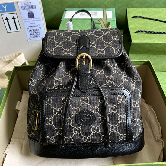 Gucci Backpack with Interlocking G Black 674147