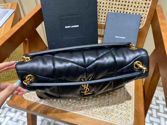 Saint Laurent Loulou Puffer Medium Bag Black with Gold 577475