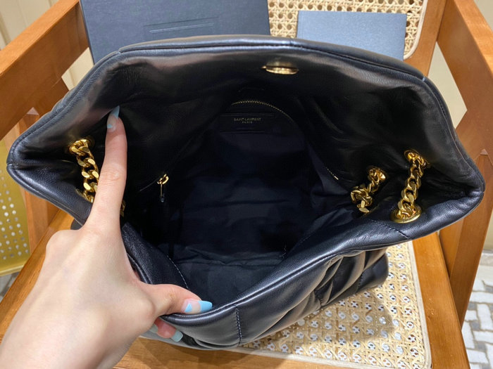 Saint Laurent Loulou Puffer Medium Bag Black with Gold 577475