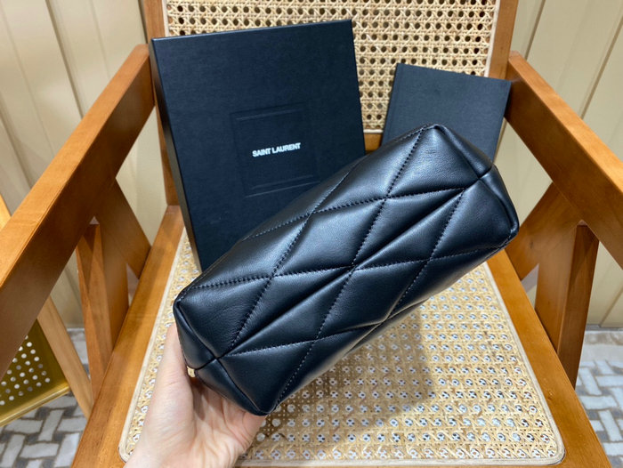 Saint Laurent Sade Pouch in Quilted Lambskin Black 696779