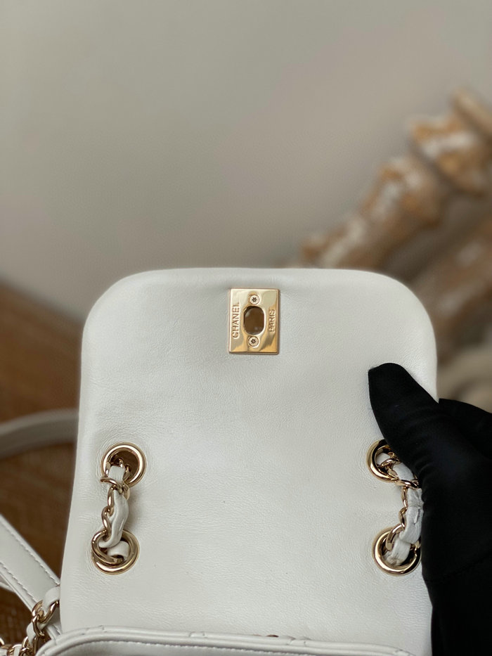 Chanel Lambskin Duma Backpack White AS2908