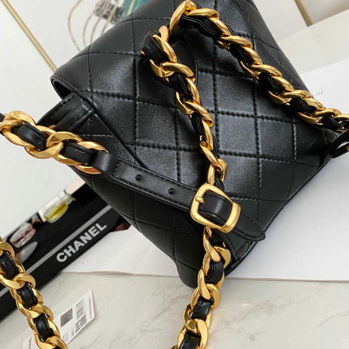 Chanel Lambskin Small Backpack Black AS88793