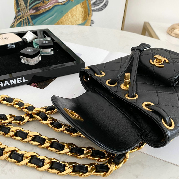 Chanel Lambskin Small Backpack Black AS88793