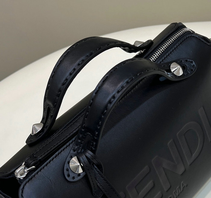 Fendi By The Way Medium Leather Boston Bag Black F8286