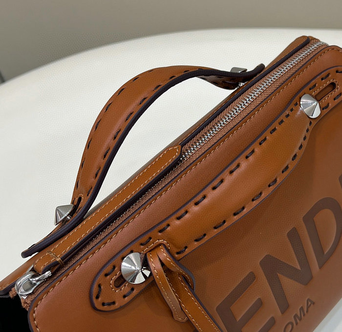 Fendi By The Way Medium Leather Boston Bag Brown F8286