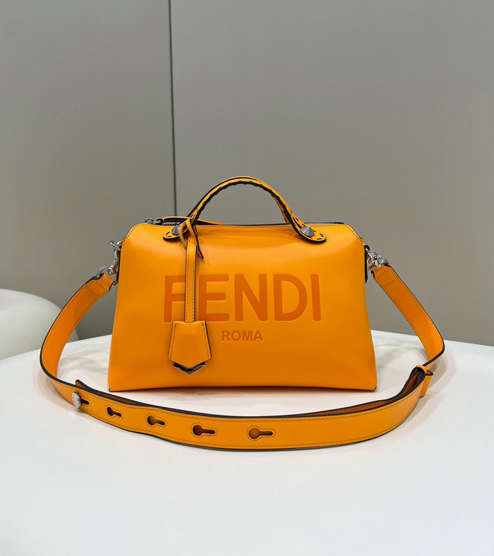 Fendi By The Way Medium Leather Boston Bag Orange F8286