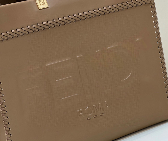 Fendi Sunshine Medium Leather Shopper Brown F8535
