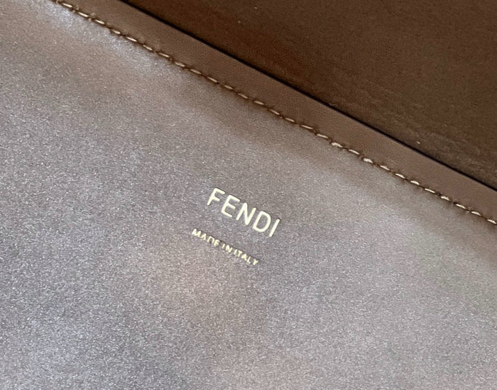 Fendi Sunshine Medium Leather Shopper Brown F8535