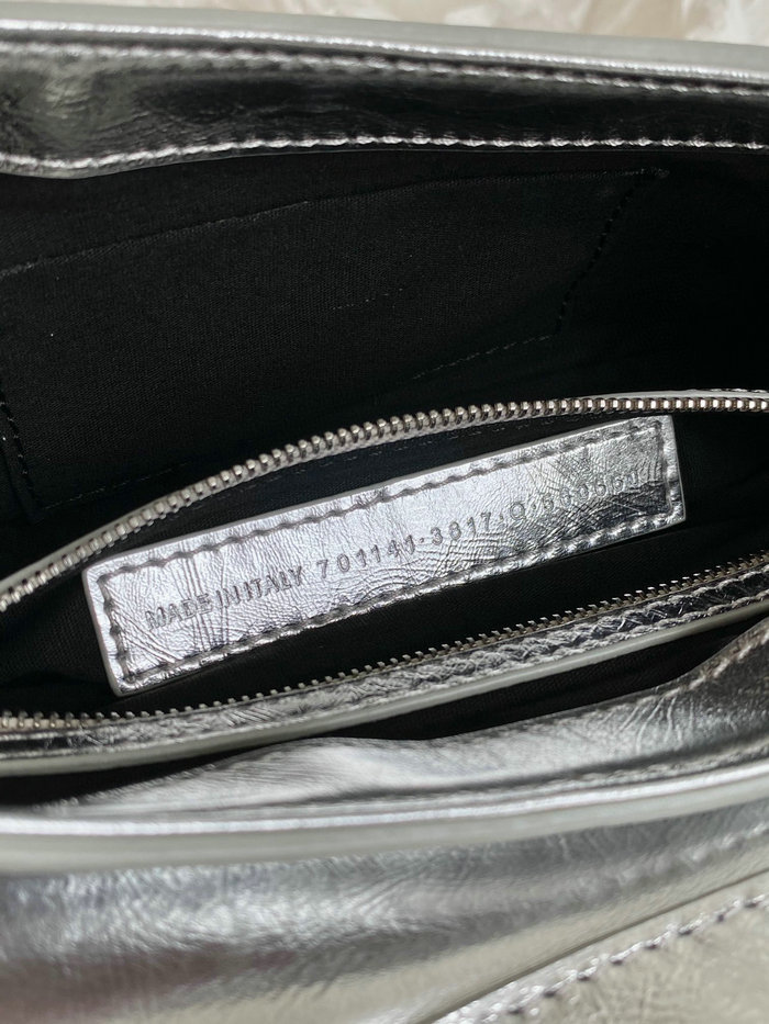 Balenciaga Lindsay Small Leather Shoulder Bag Silver B701141
