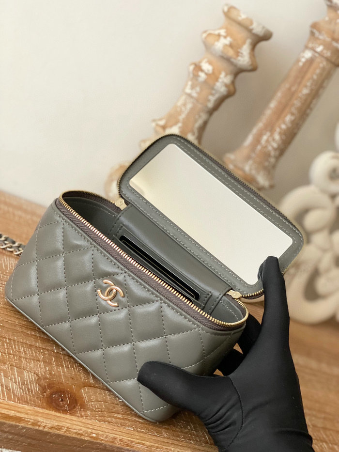 Chanel Lambskin Case Bag Grey A81211