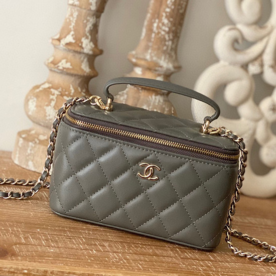 Chanel Lambskin Case Bag Grey A81211
