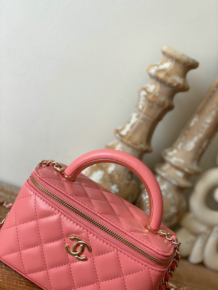 Chanel Lambskin Vanity with Chain Pink A81208