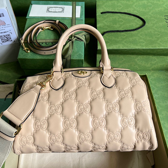Gucci GG Matelasse leather medium bag Pink 702242