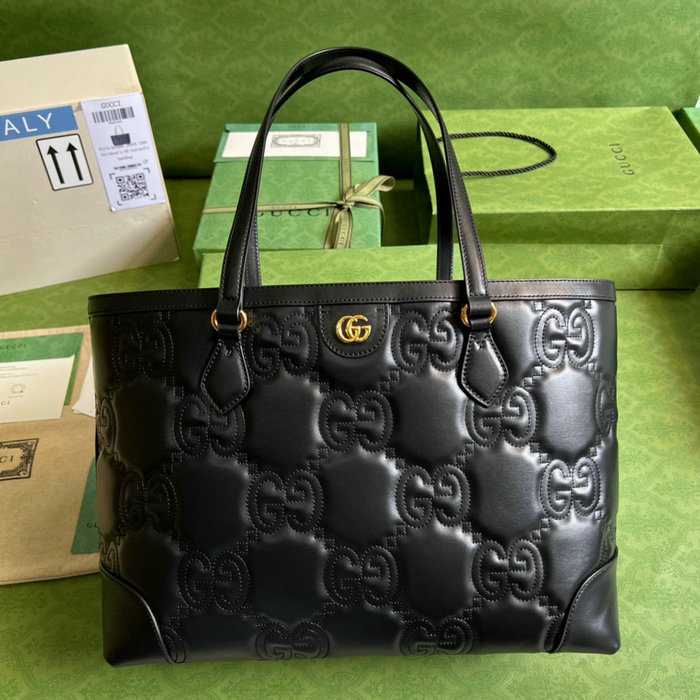 Gucci GG Matelasse leather medium tote Black 631685