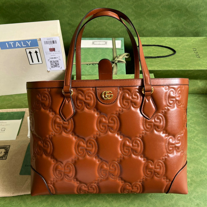 Gucci GG Matelasse leather medium tote Brown 631685