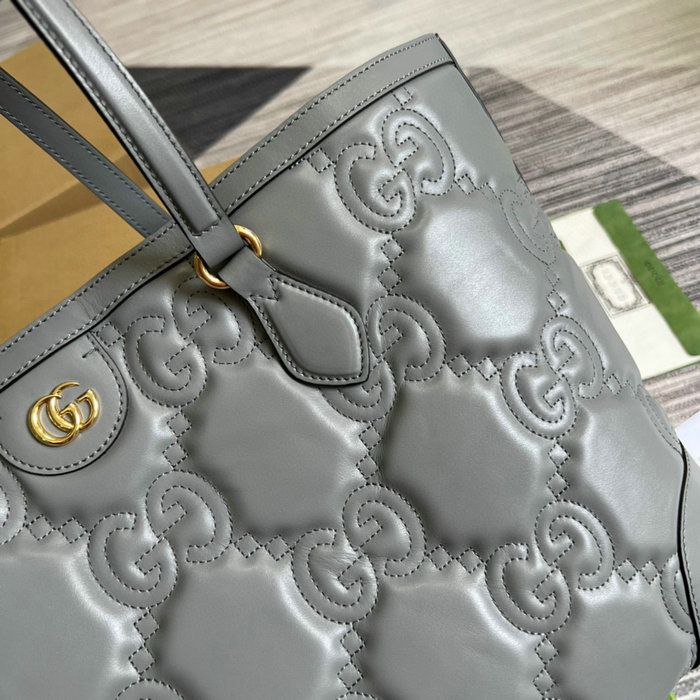 Gucci GG Matelasse leather medium tote Grey 631685