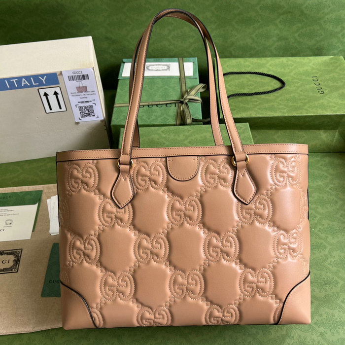 Gucci GG Matelasse leather medium tote Pink 631685