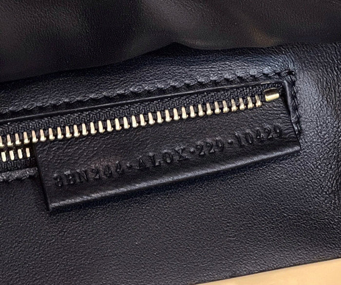 Fendi Braided Leather Mini Peekaboo Bag Black F80109