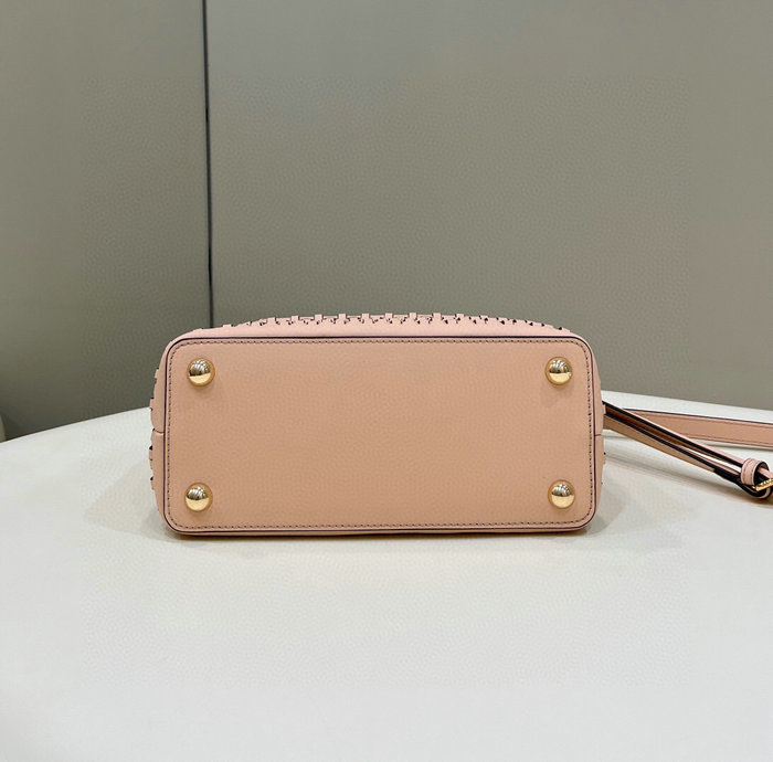 Fendi Braided Leather Mini Peekaboo Bag Pink F80109