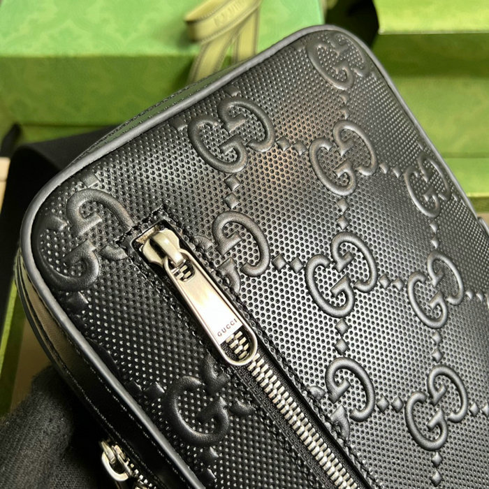 Gucci GG embossed sling backpack Black 700431