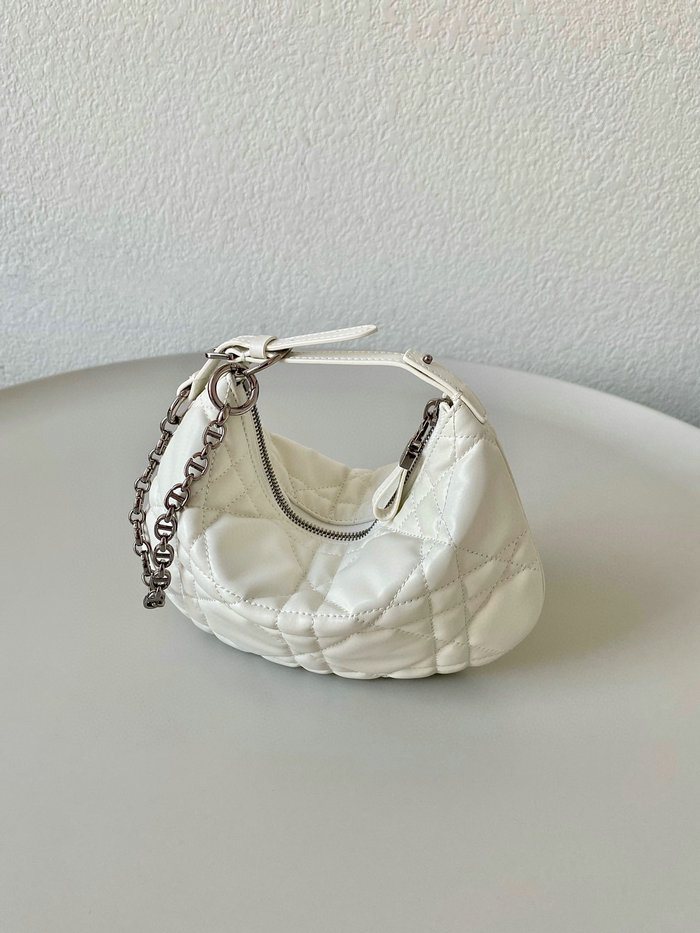Mini Dior Caro Tulip Bag White S5139