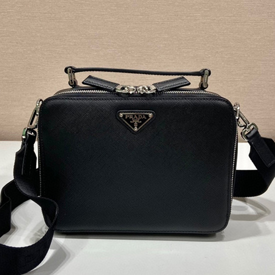 Prada Brique Saffiano leather bag Black 2VH069