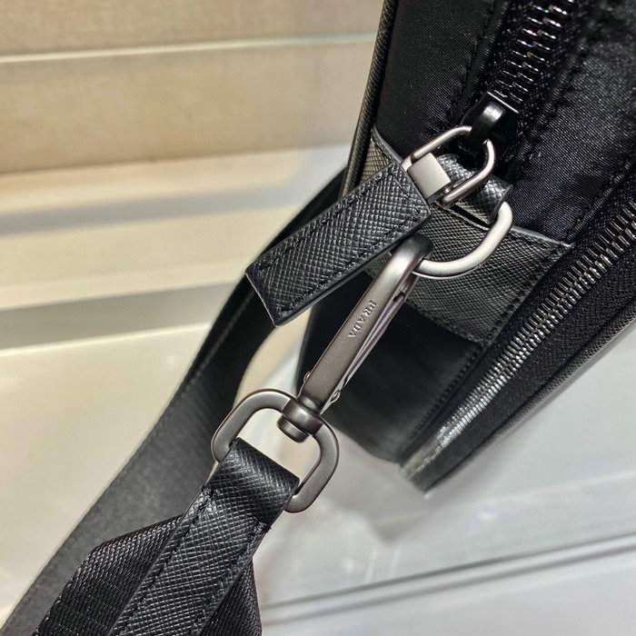 Prada Re-Nylon and Leather Briefcase Black 2VE005