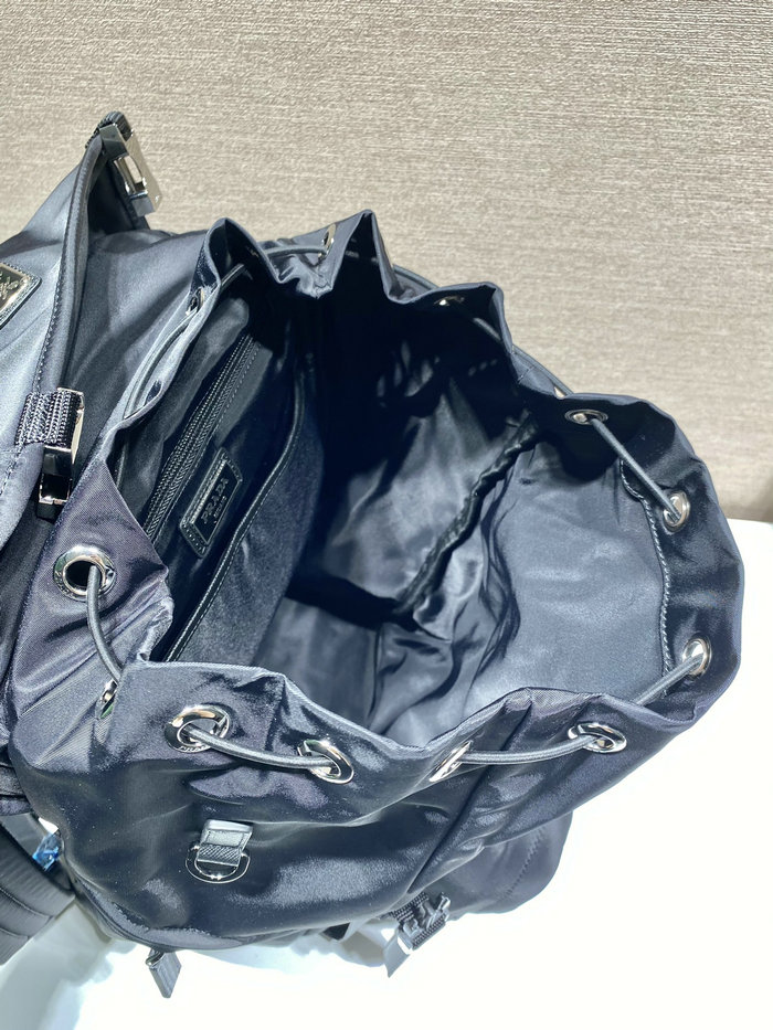 Prada Re-Nylon and Saffiano leather backpack with hood 2VZ135