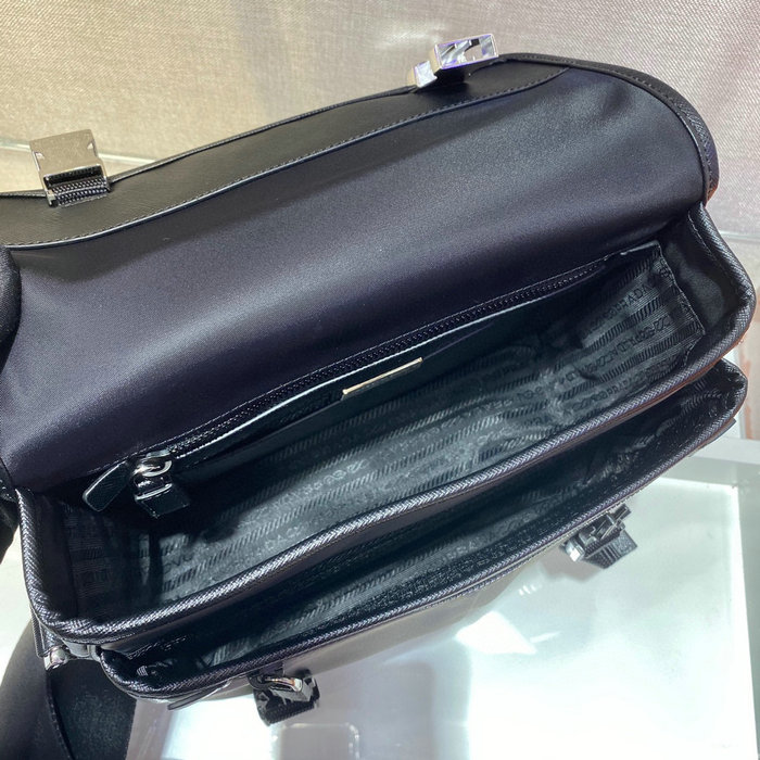 Prada Re-Nylon and Saffiano leather shoulder bag Grey 2VD769