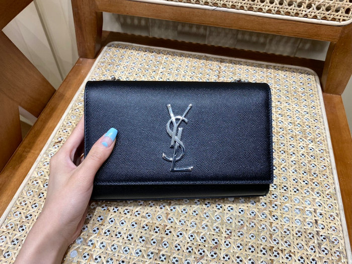 Saint Laurent Kate Small Bag Black with Silver 469390