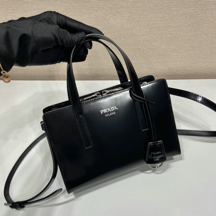 Prada Re-Edition 1995 brushed-leather mini handbag Black 1BA357