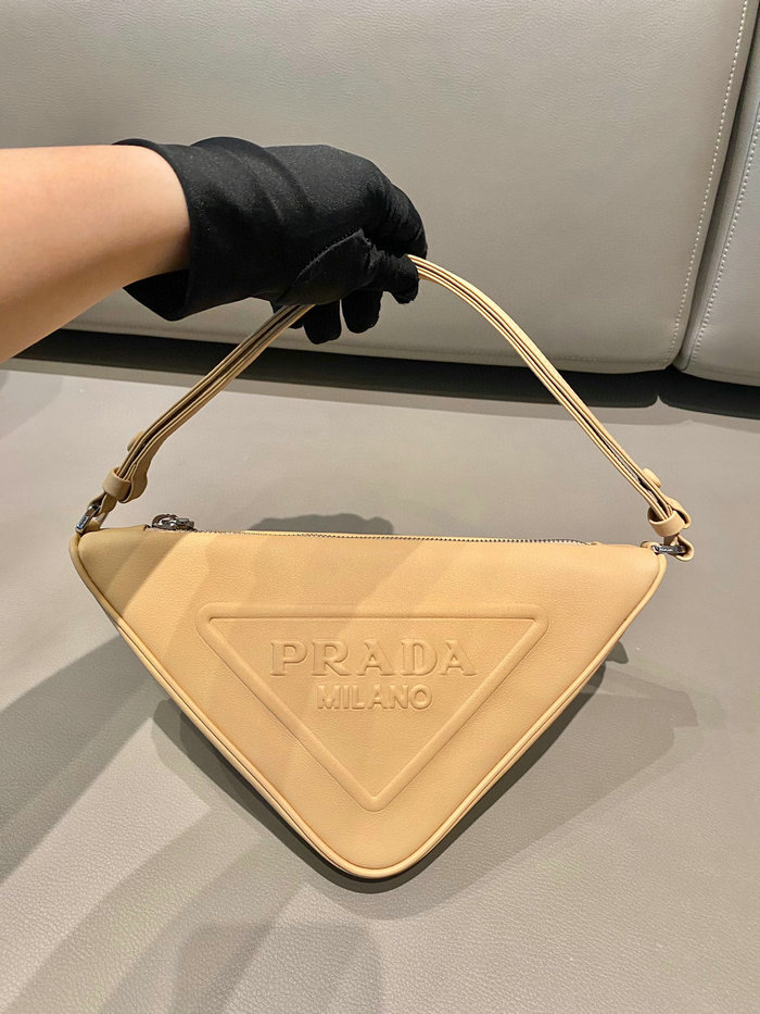 Prada Triangle leather pouch Beige 1NQ043