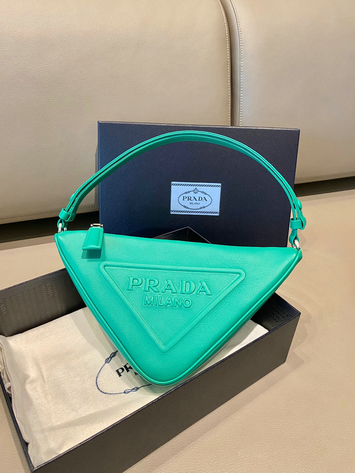 Prada Triangle leather pouch Green 1NQ043