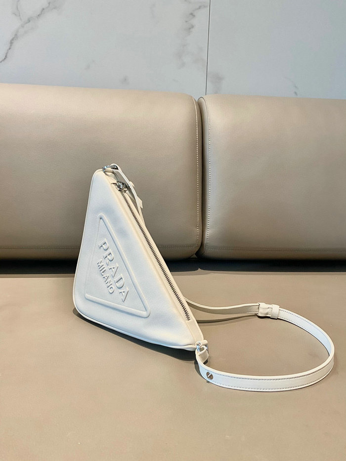 Prada Triangle leather pouch White 1NQ043