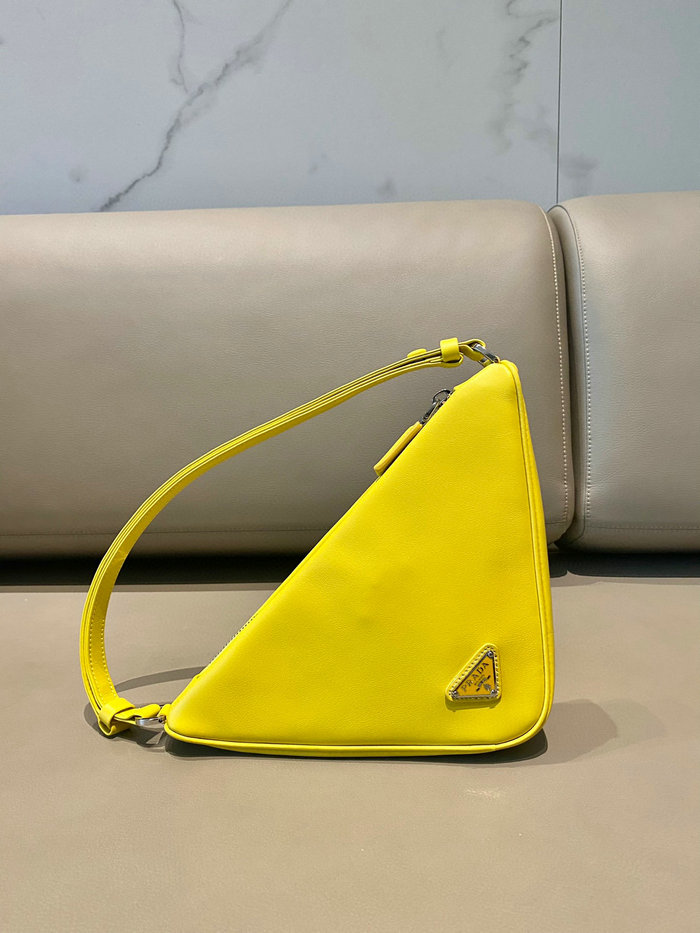 Prada Triangle leather pouch Yellow 1NQ043