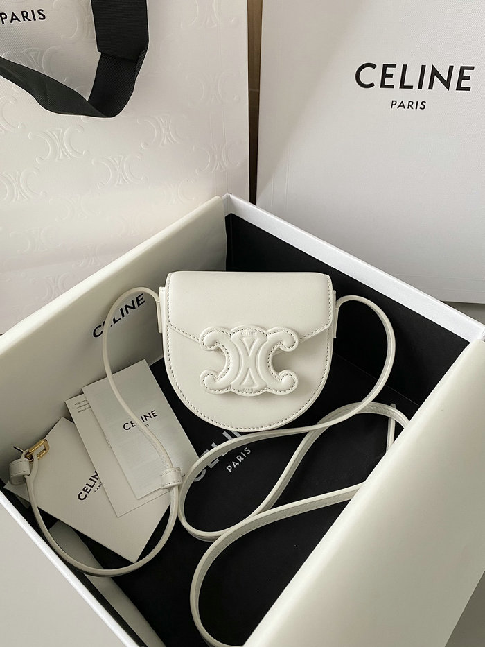 Celine Mini Besace Cuir Triomphe White C35105