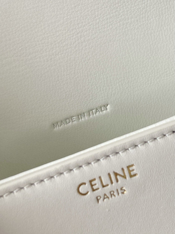 Celine Mini Besace Cuir Triomphe White C35105