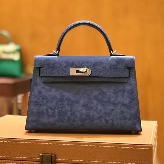 Hermes Mini Kelly II Bag Bleu Agate H82401