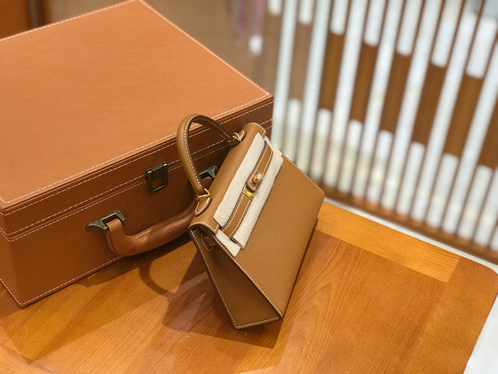 Hermes Mini Kelly II Bag Golden Brown H82401