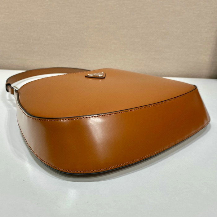 Prada Cleo Brushed Leather Shoulder Bag Brown 1BC499