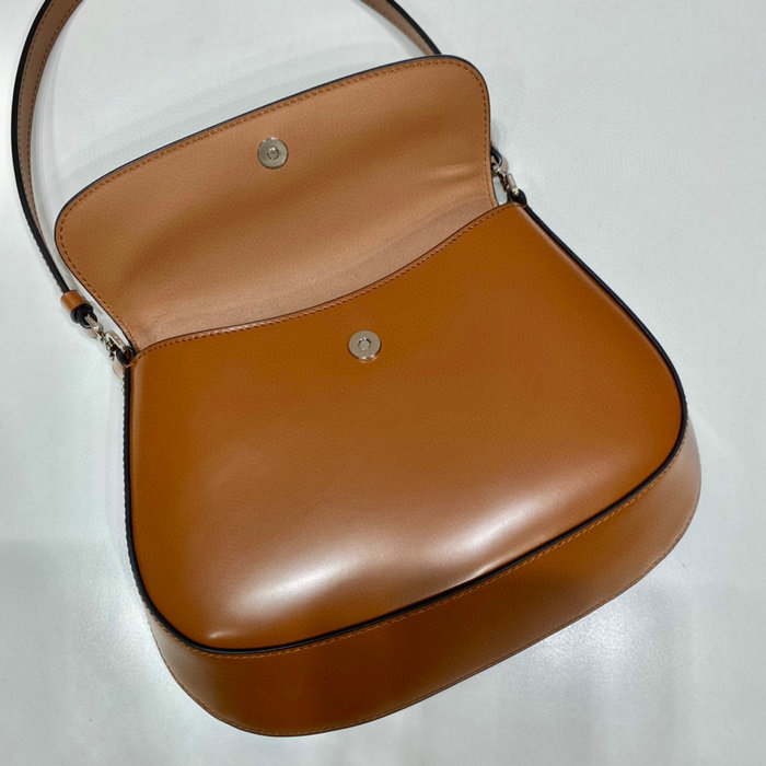 Prada Cleo brushed leather shoulder bag with flap 1BD311