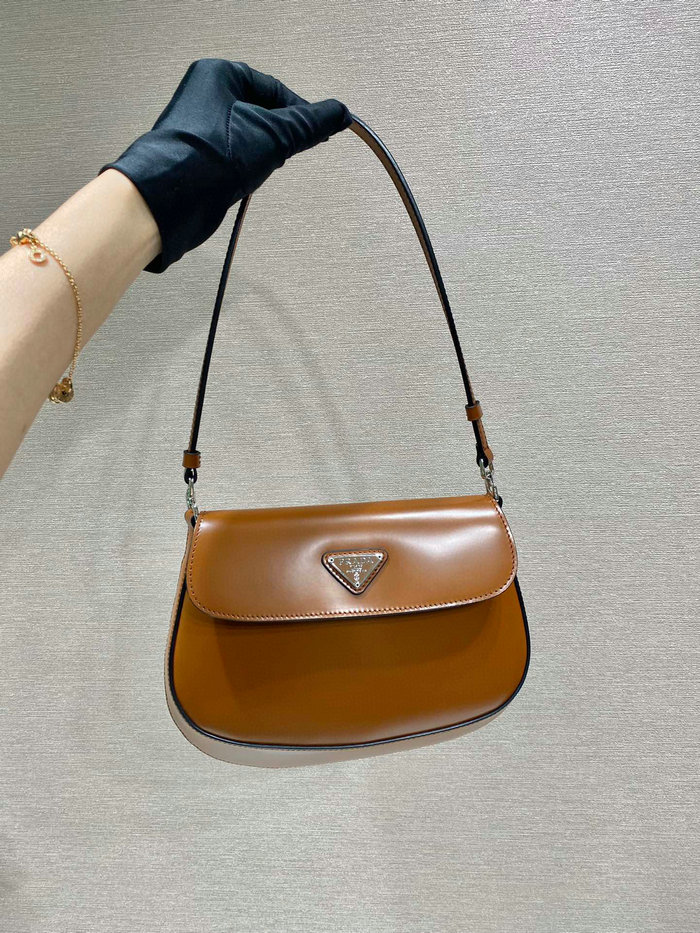 Prada Cleo brushed leather shoulder bag with flap 1BD311