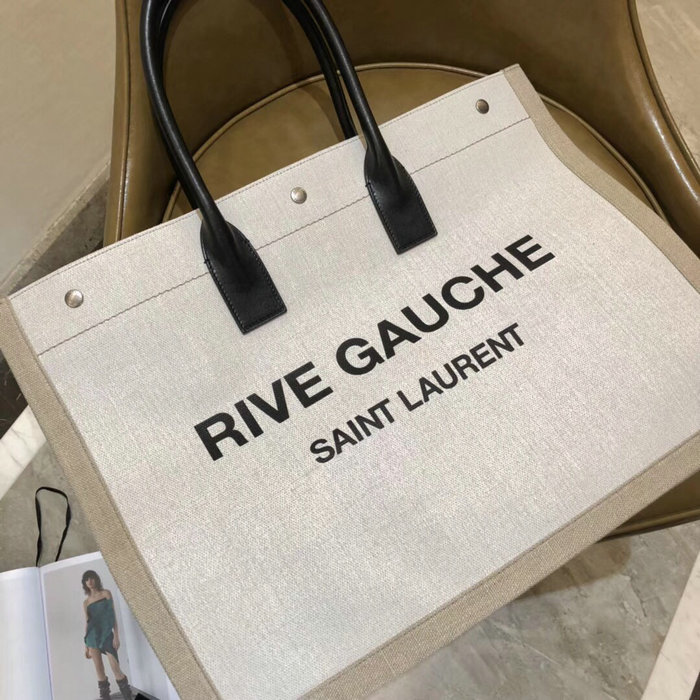 Saint Laurent Rive Gauche Large Tote Bag Beige 509415