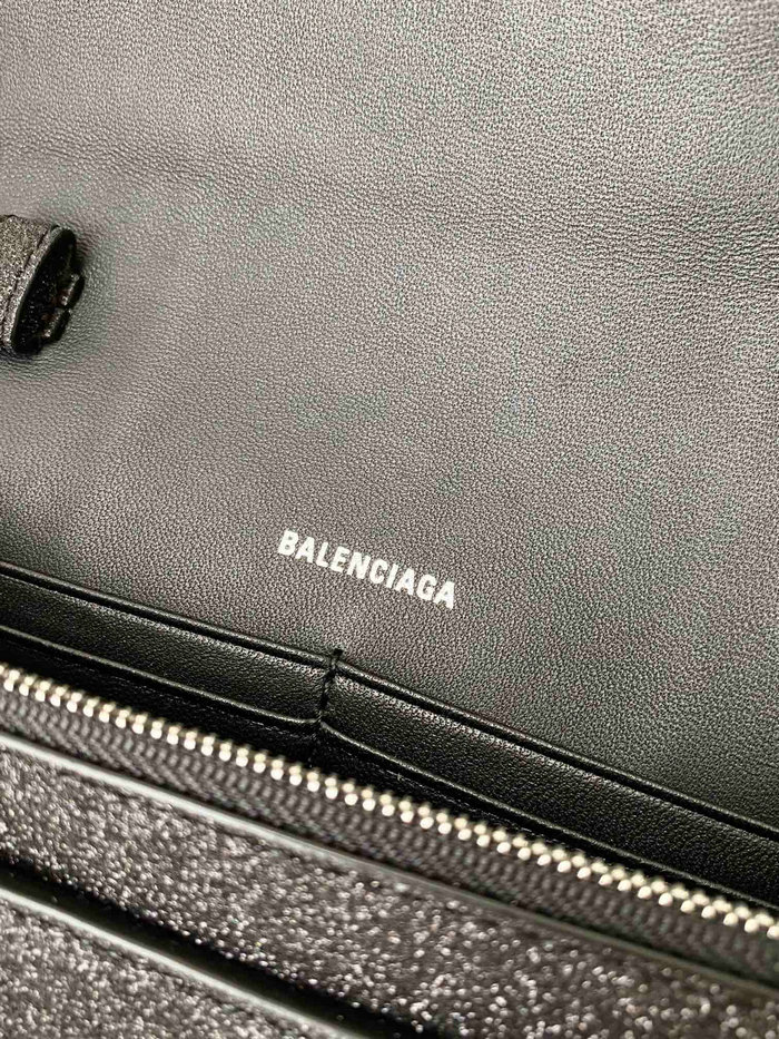 Balenciaga Hourglass XS Wallet On Chain Black 656050