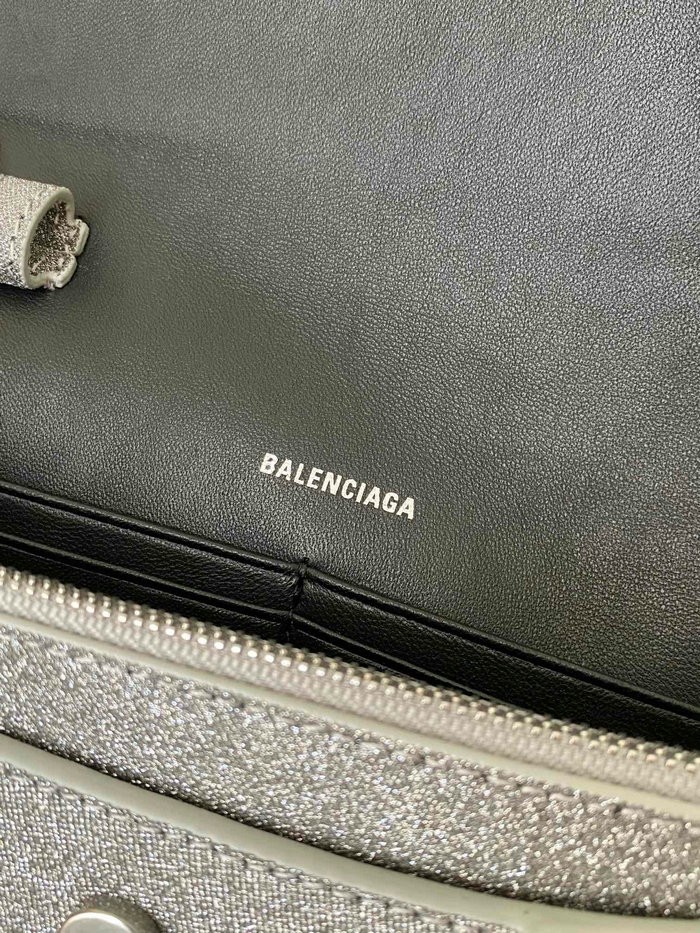 Balenciaga Hourglass XS Wallet On Chain Silver 656050