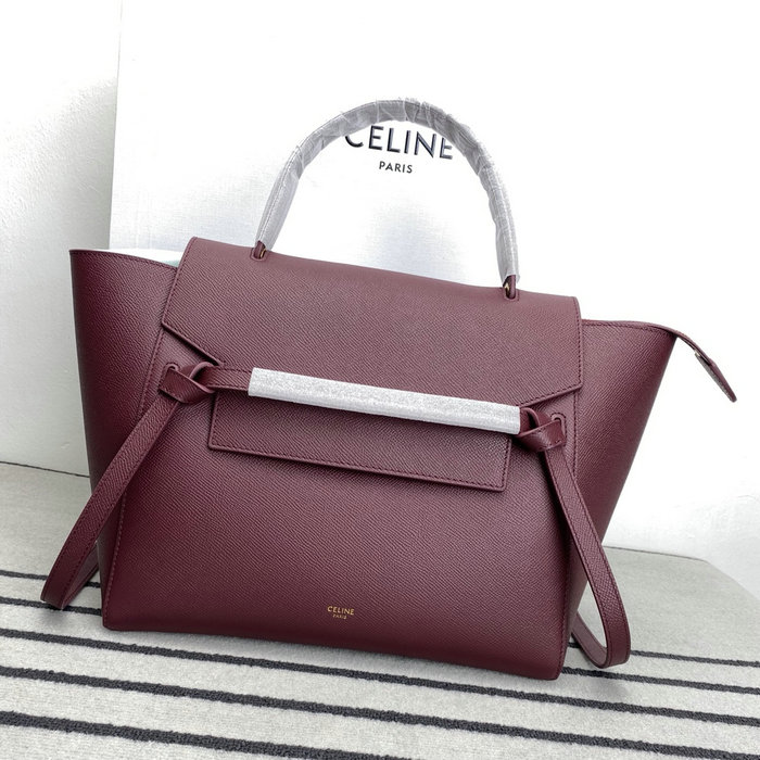 Celine Grained Calfskin Belt Bag Burgundy C10221