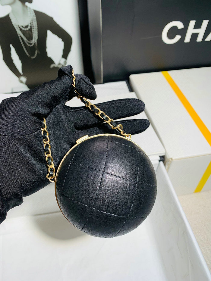 Chanel Lambskin Sphere Minaudiere Black AP2895
